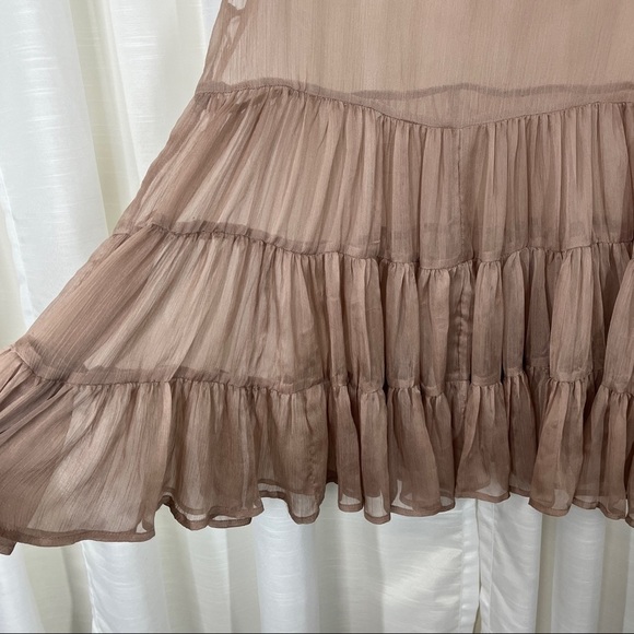 And’or vogue sheer oversized peplum ruffle sleeveless blouse - Picture 2 of 8